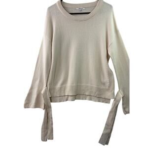 Madewell Women's Tie Cuff Pullover Sweater – Cream – Size Small